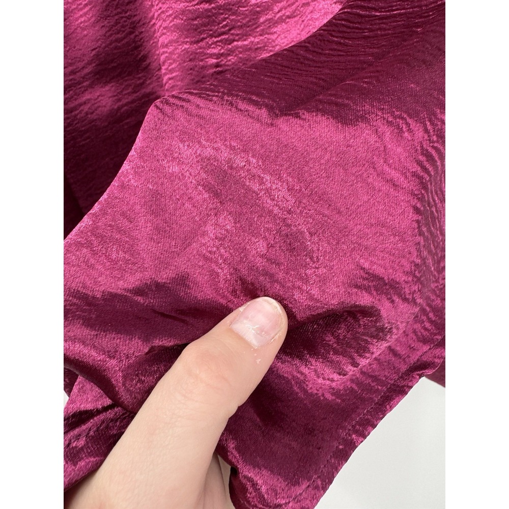 Ava & Viv Magenta Pink Satin Blouse 1X Jewel Tone Holiday Party Whimsigoth - Picture 9 of 11